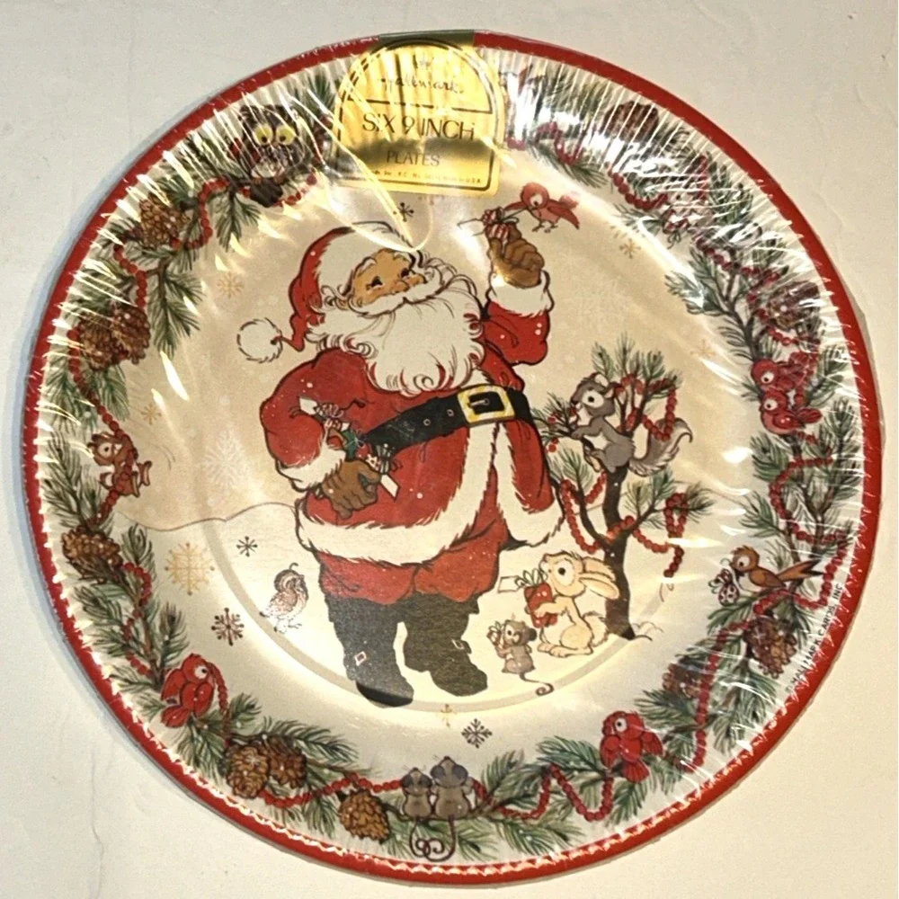 VTG Hallmark NEW Christmas Paper Plates 9